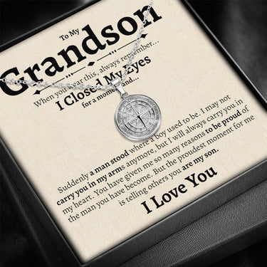 To My Grandson Compass Necklace | Gift Set | SS018 - Love You This Much